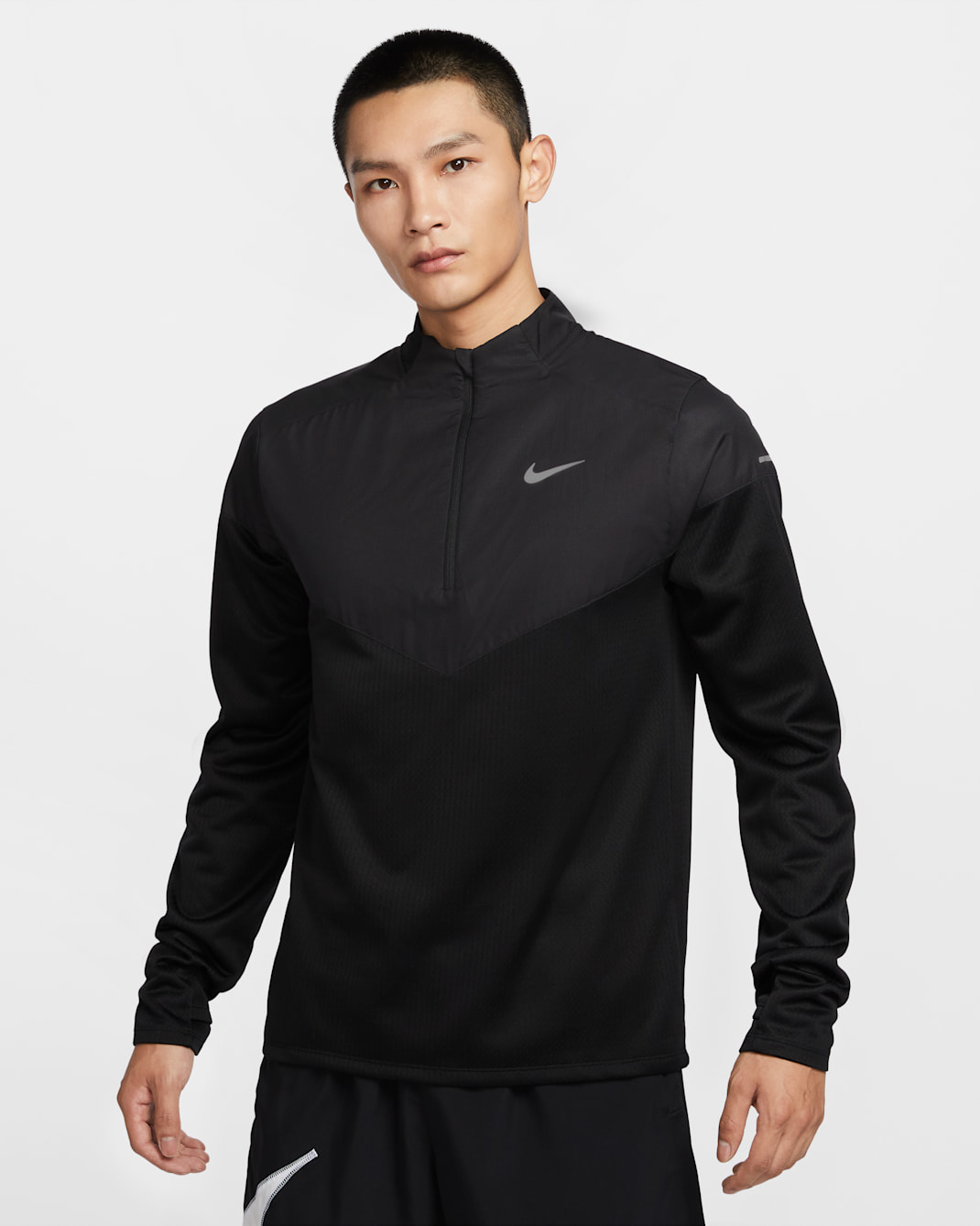 Sudadera de correr Therma-FIT de medio cierre repelente al agua para hombre Nike Sphere Element - Negro