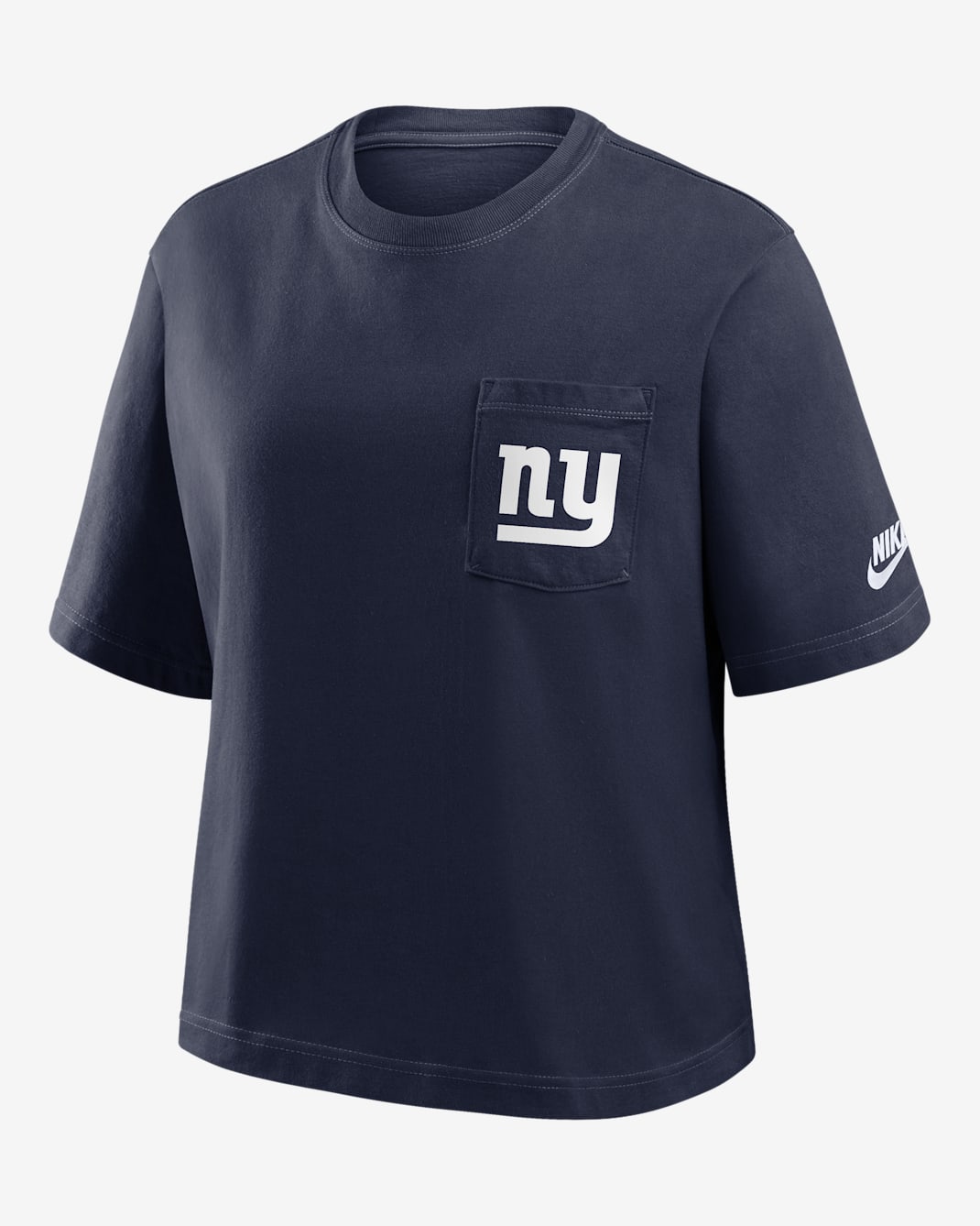 New York Giants Rewind Pocket Boxy Women's Nike NFL T-Shirt - Royal
