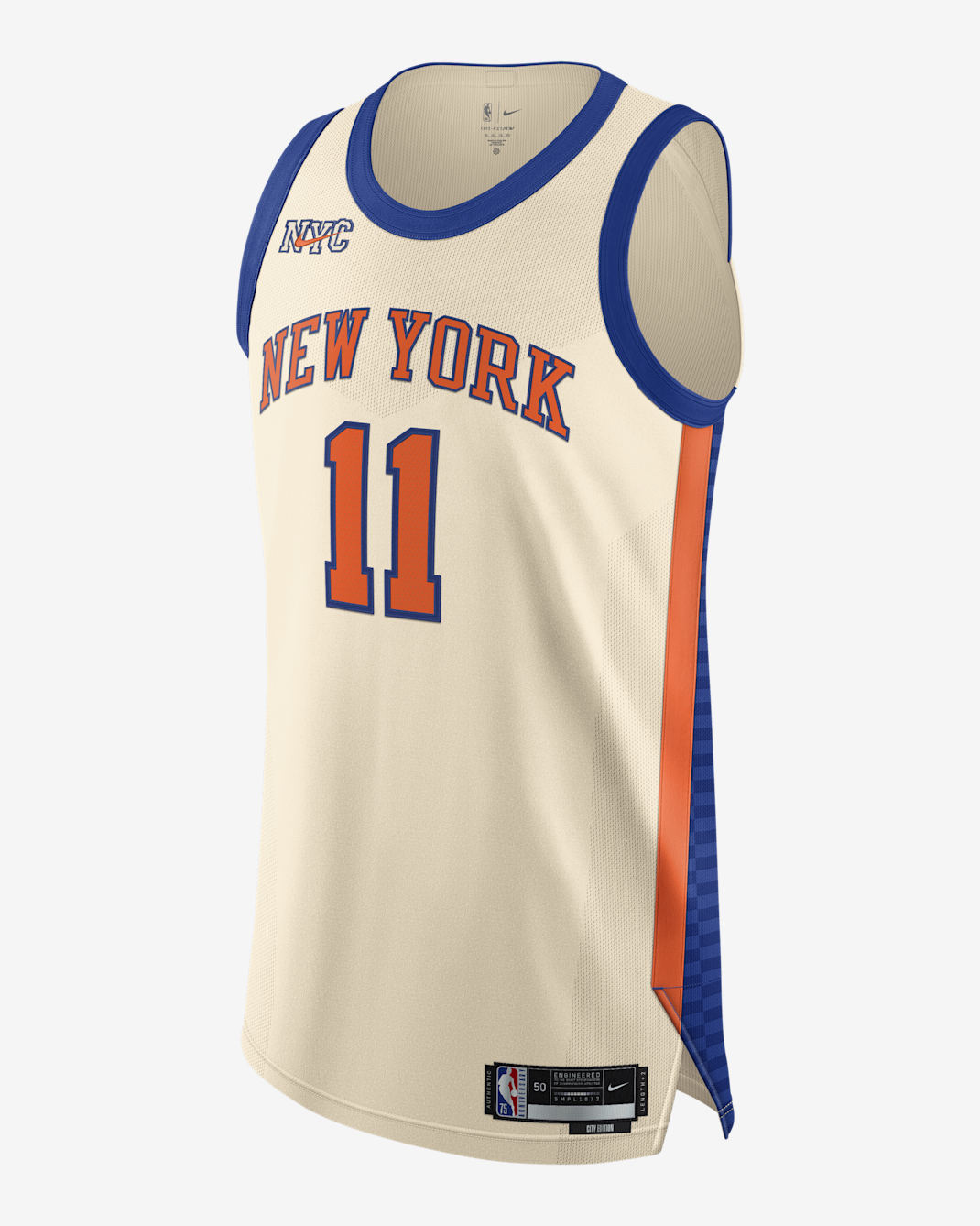 Jalen Brunson New York Knicks City Edition Men's Nike Dri-FIT ADV NBA Authentic Jersey - Natural