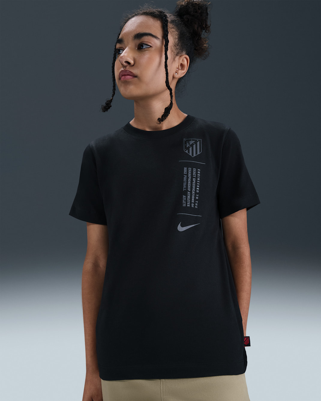 Atlético Madrid Nike Fußball-T-Shirt (ältere Kinder) - Schwarz