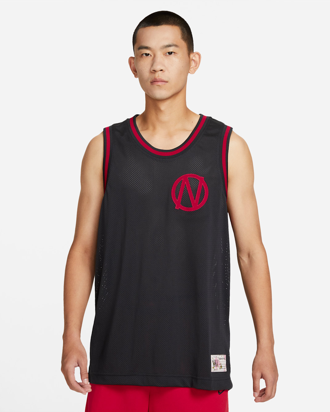 Nike Dri-FIT Men's Premium Basketball Jersey - Off-Noir/Gym Red