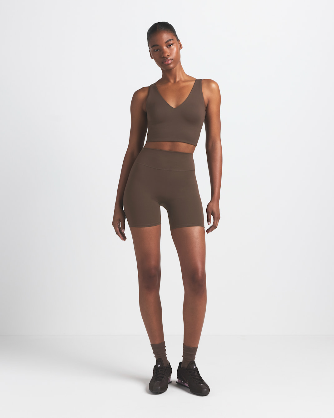 NikeSKIMS Matte Women's High-Waisted 5" Biker Shorts - NSKM DARK SEPIA