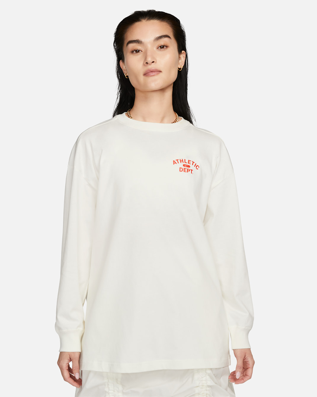 Nike Sportswear Women's Long-Sleeve Top - Sail/Picante Red