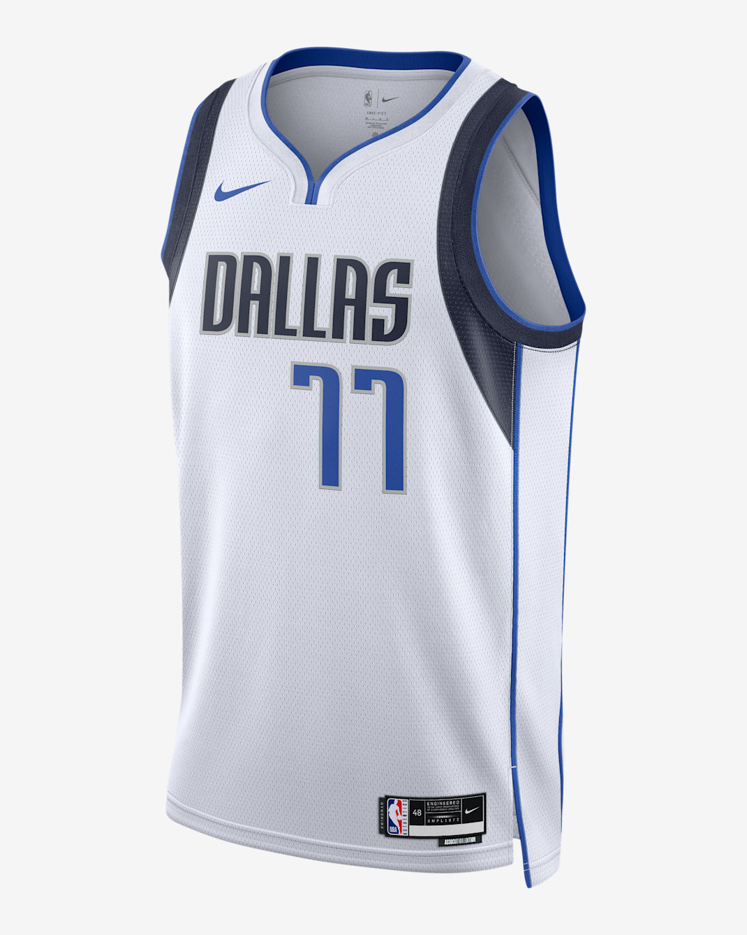 Dallas Mavericks Association Edition Nike Dri-FIT Swingman NBA-jersey voor heren - Wit