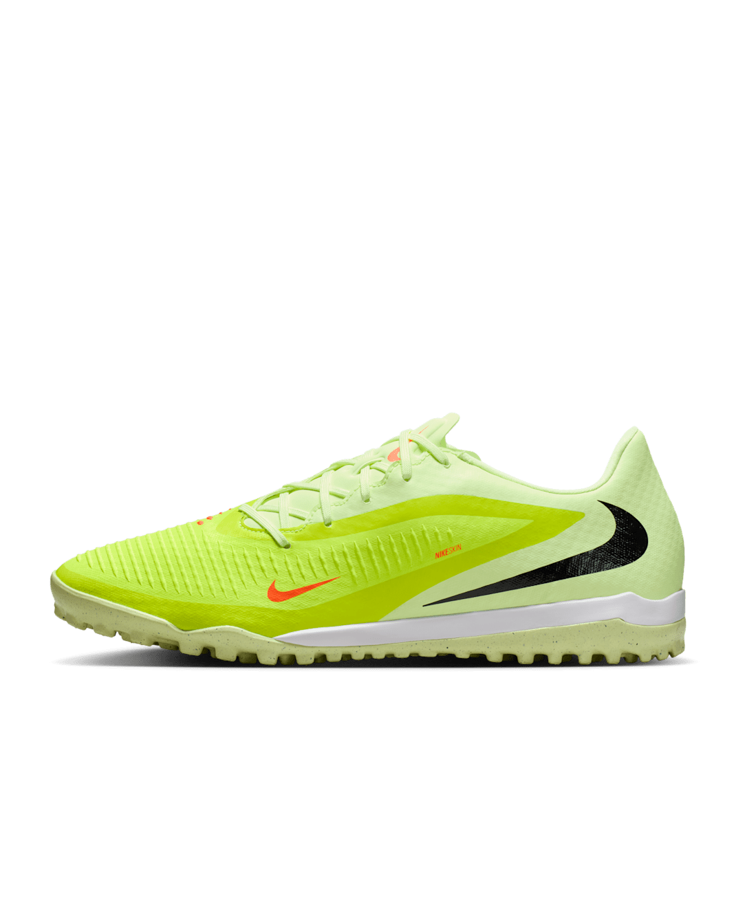 Tacos de fútbol para pasto sintético (turf) Nike Phantom 6 Low Academy - Hipercarmesí/Luz de calcio/Negro