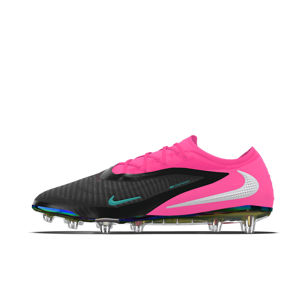 Nike Phantom 6 Low Elite By You Custom Artificial-Grass Football Boot - Black/Hyper Pink/Multi-Colour