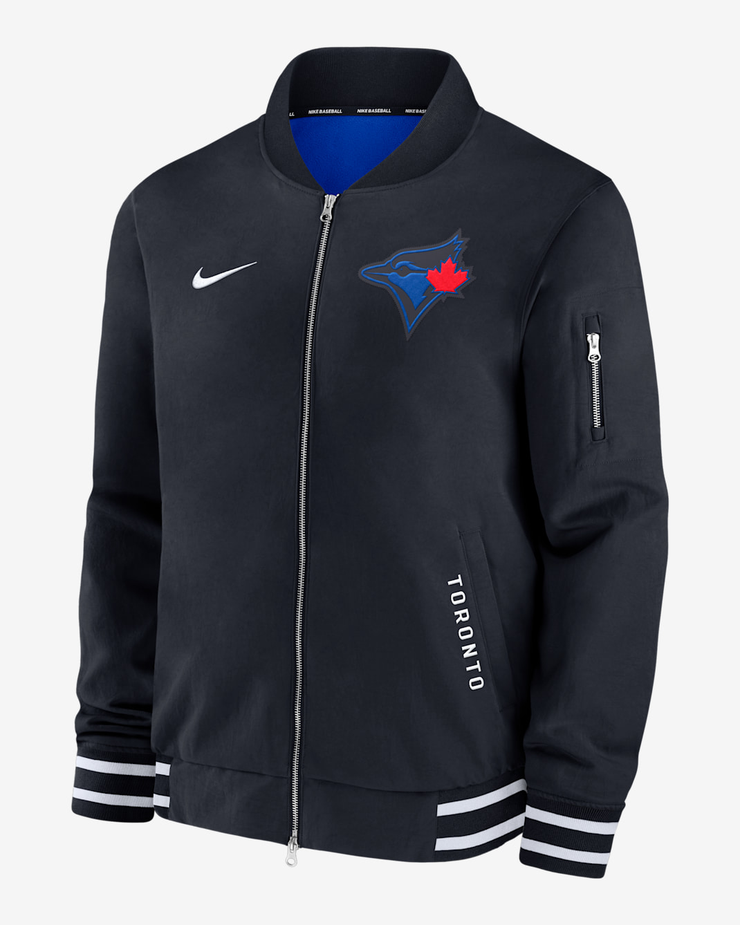 Toronto Blue Jays Authentic Collection City Connect Men's Nike MLB Full-Zip Bomber Jacket - Navy