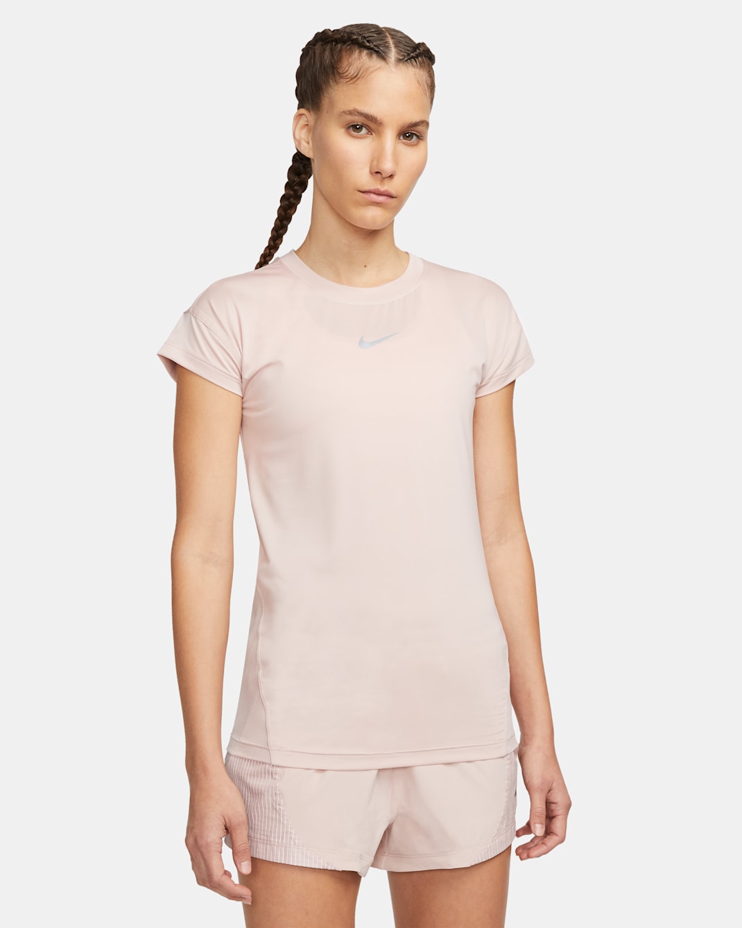 Nike Dri-FIT Run Division 女款短袖跑步上衣 - Pink Oxford/Sail