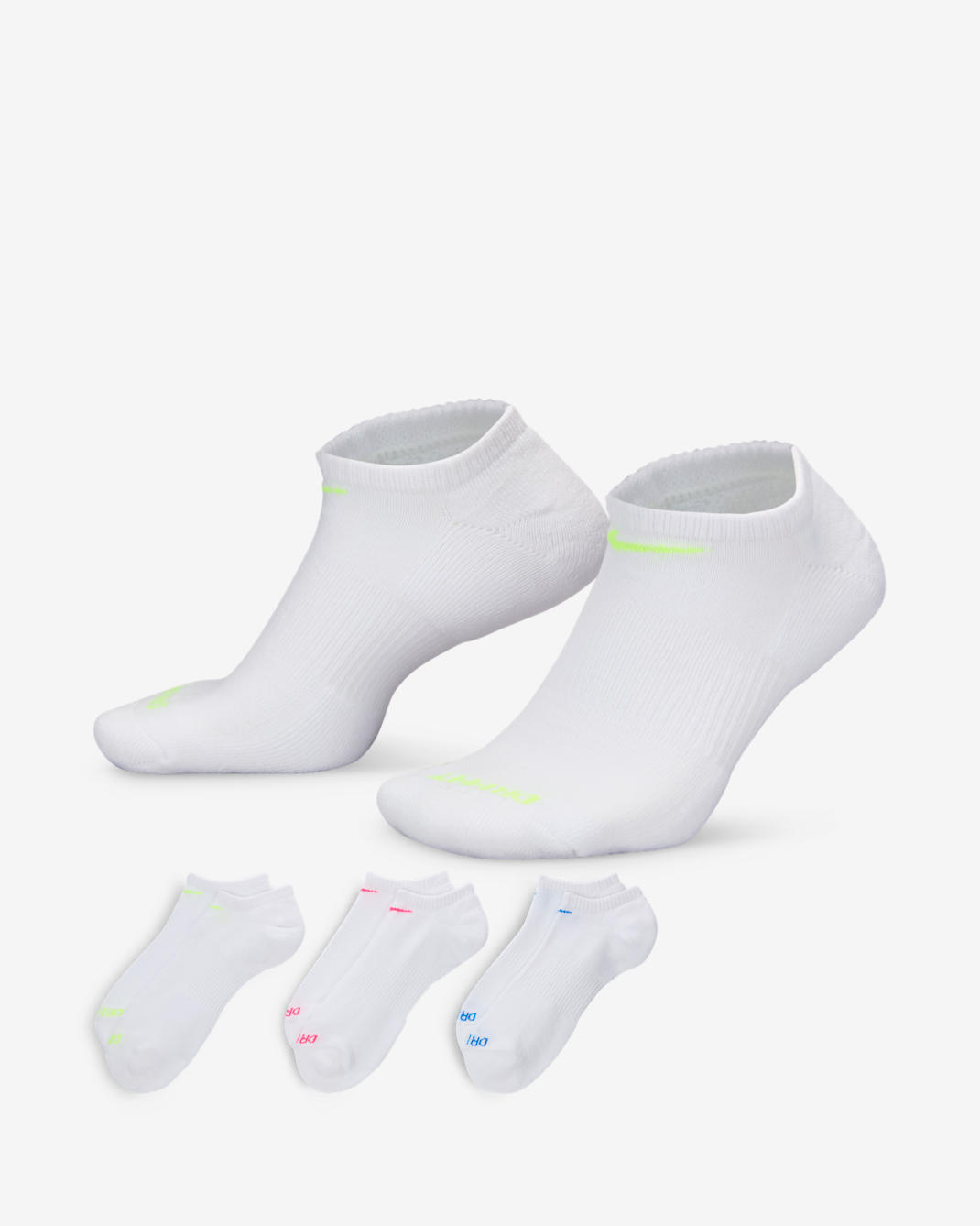 Nike Everyday Plus Cushion Training No-Show Socks (3 Pairs) - Multi-Color