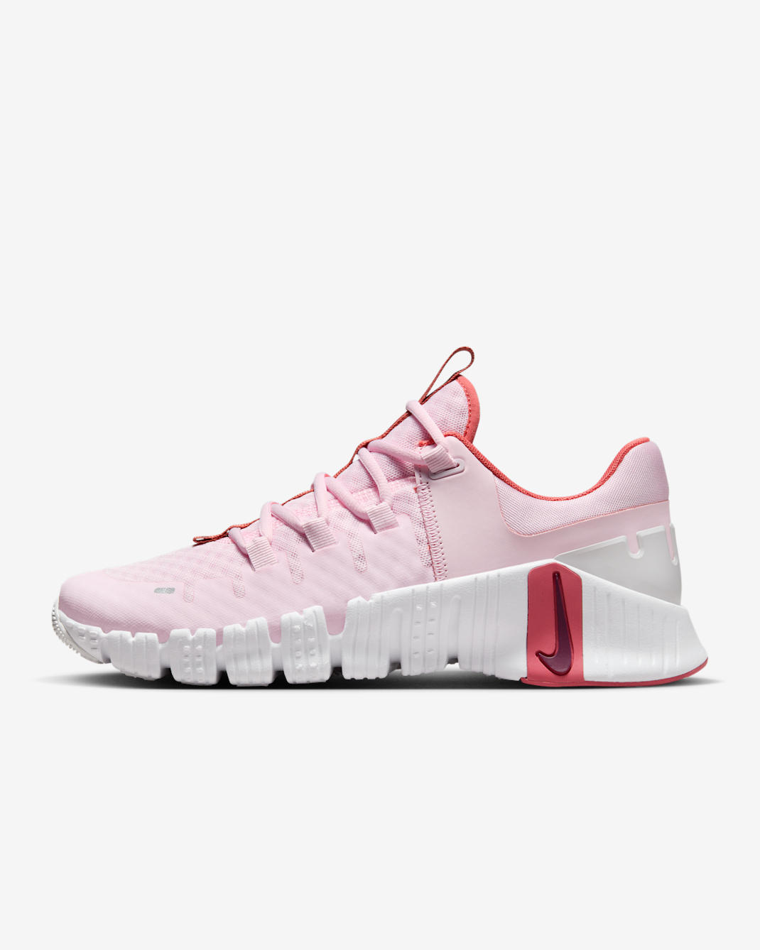 Nike Free Metcon 5 Women's Workout Shoes - Pink Foam/Adobe/Platinum Tint/Dark Team Red
