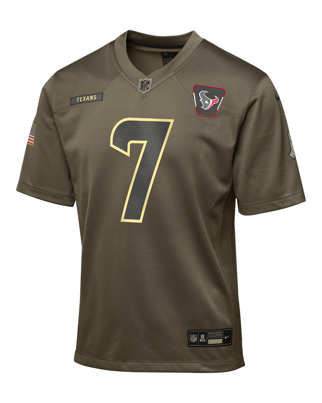 C.J. Stroud Houston Texans Salute to Service Big Kids’ Nike NFL Game Jersey - Olive