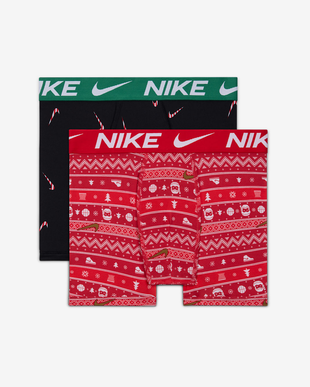 Nike Big Kids' Dri-FIT Holiday Boxer Briefs, (2 Pack) - University Red