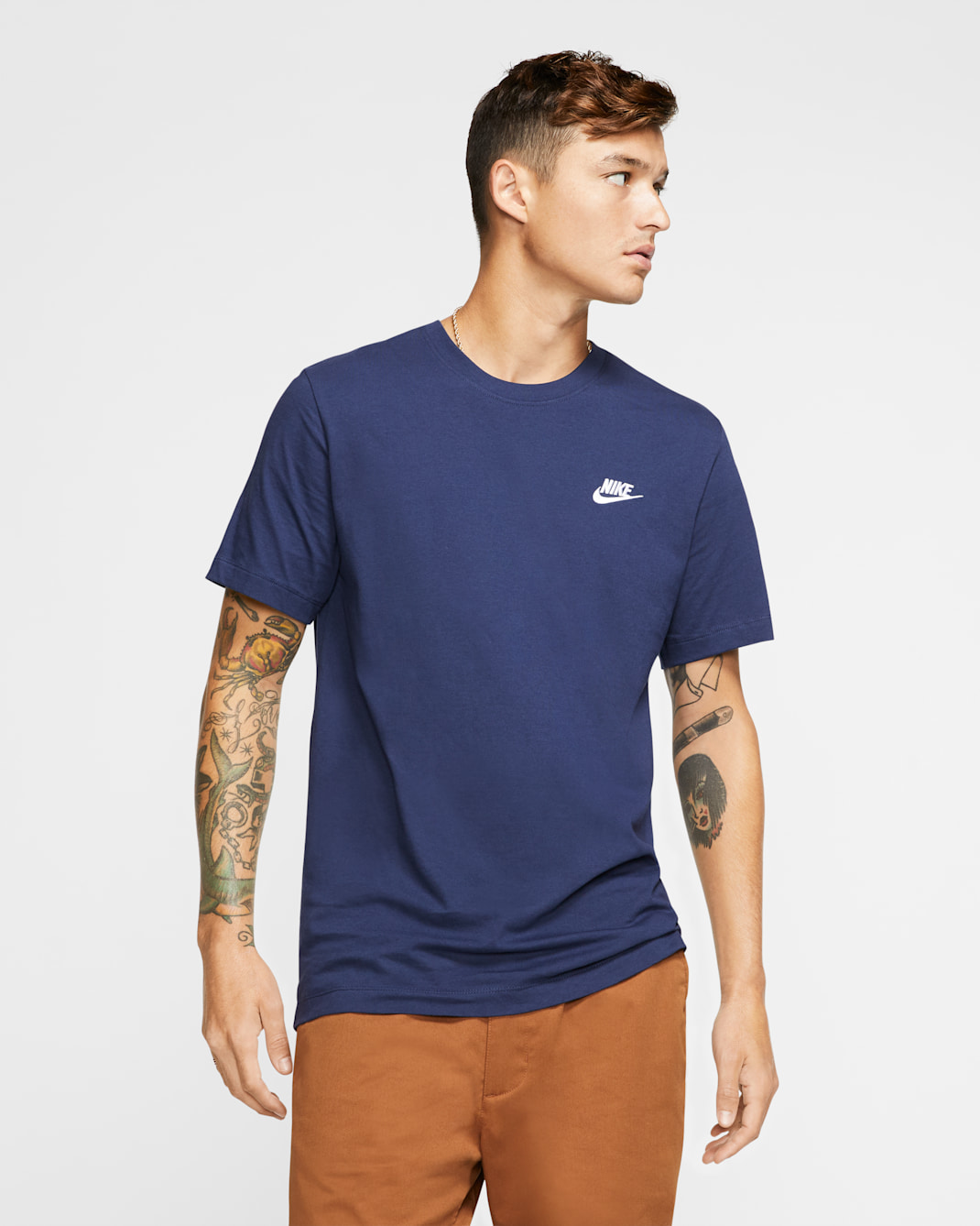 Nike Sportswear Club Men's T-Shirt - Midnight Navy/White