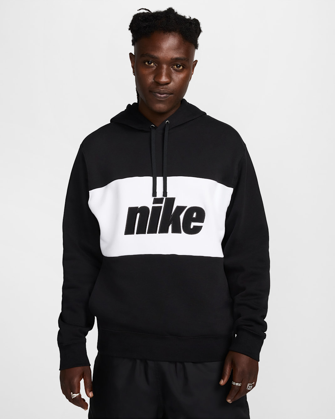 Nike Sportswear Men's Pullover Hoodie - Black/White/Black