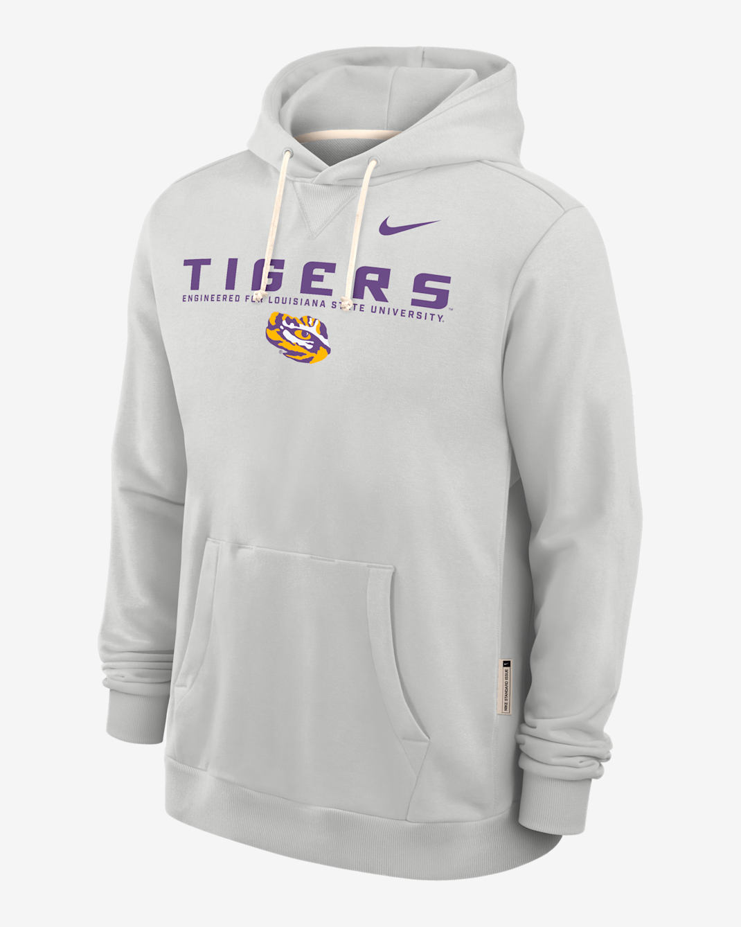 Sudadera con gorro sin cierre universitaria Nike Dri-FIT para hombre LSU Sideline - Gris