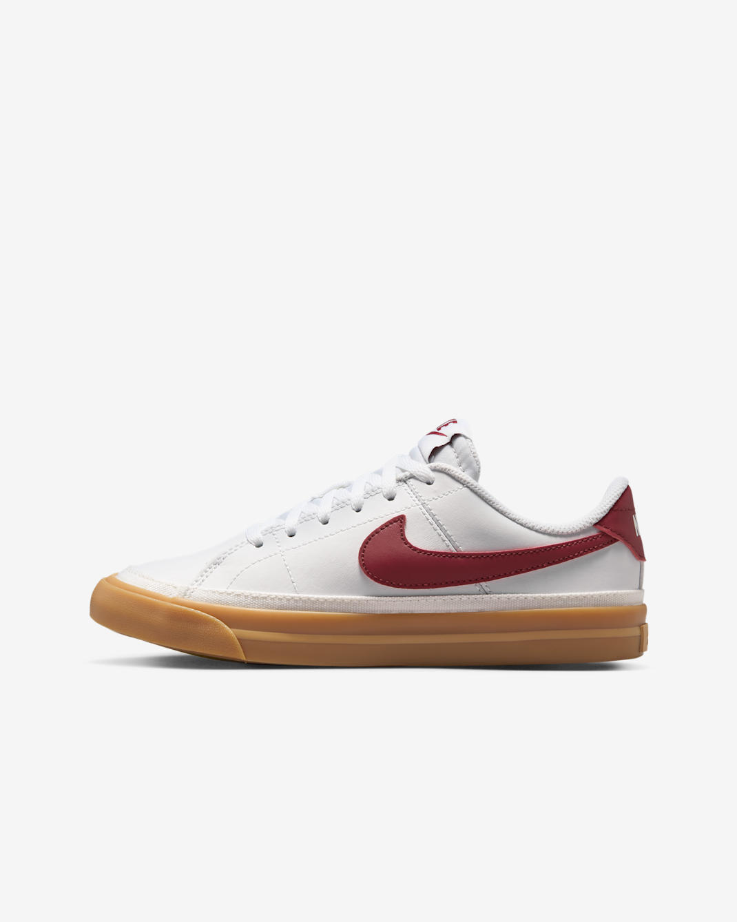 Nike Court Legacy Schuh für ältere Kinder - Weiß/Gum Yellow/Team Red