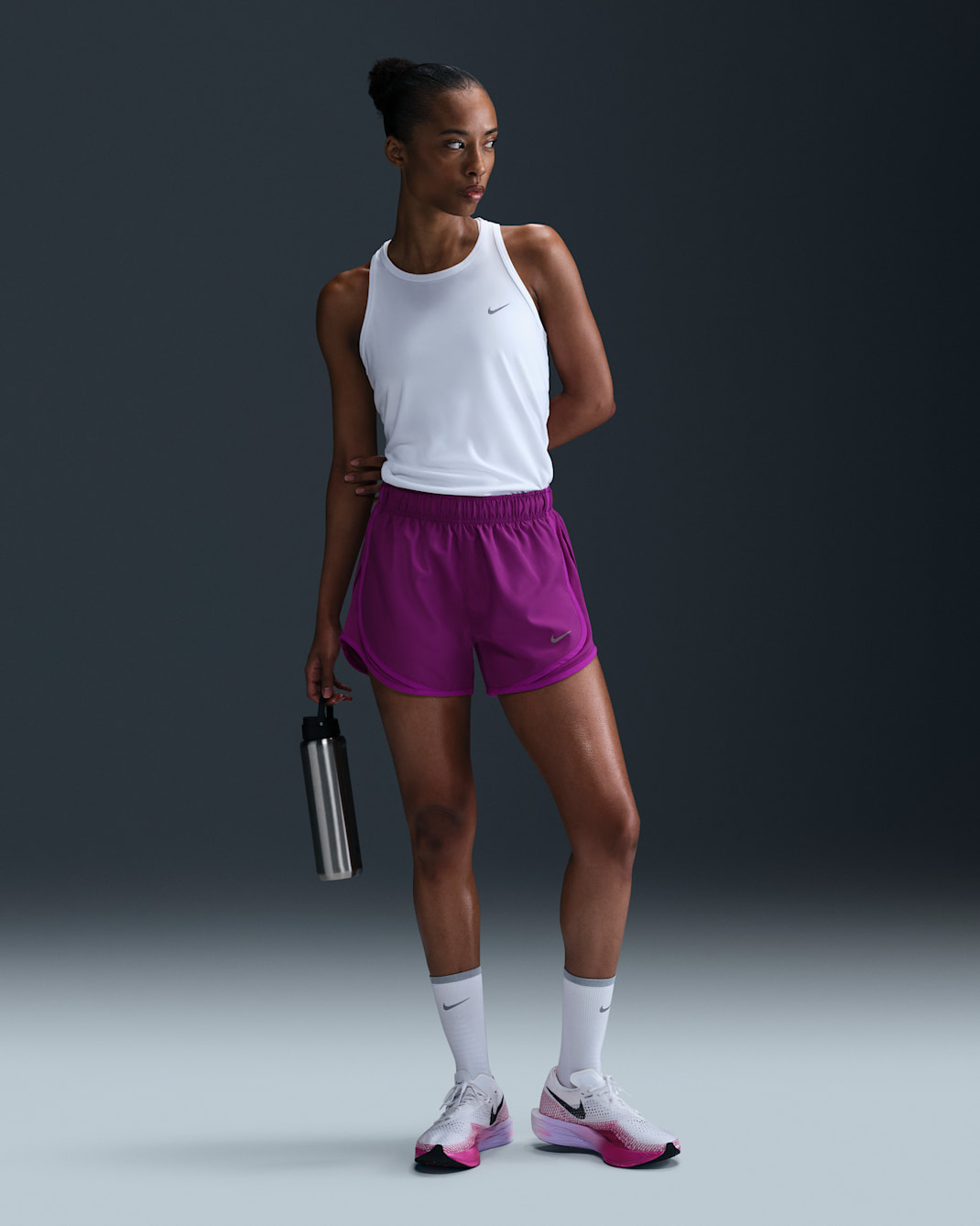 Nike Tempo Women's Dri-FIT Mid-Rise Brief-Lined Running Shorts - Bold Berry/Bold Berry/Vivid Purple