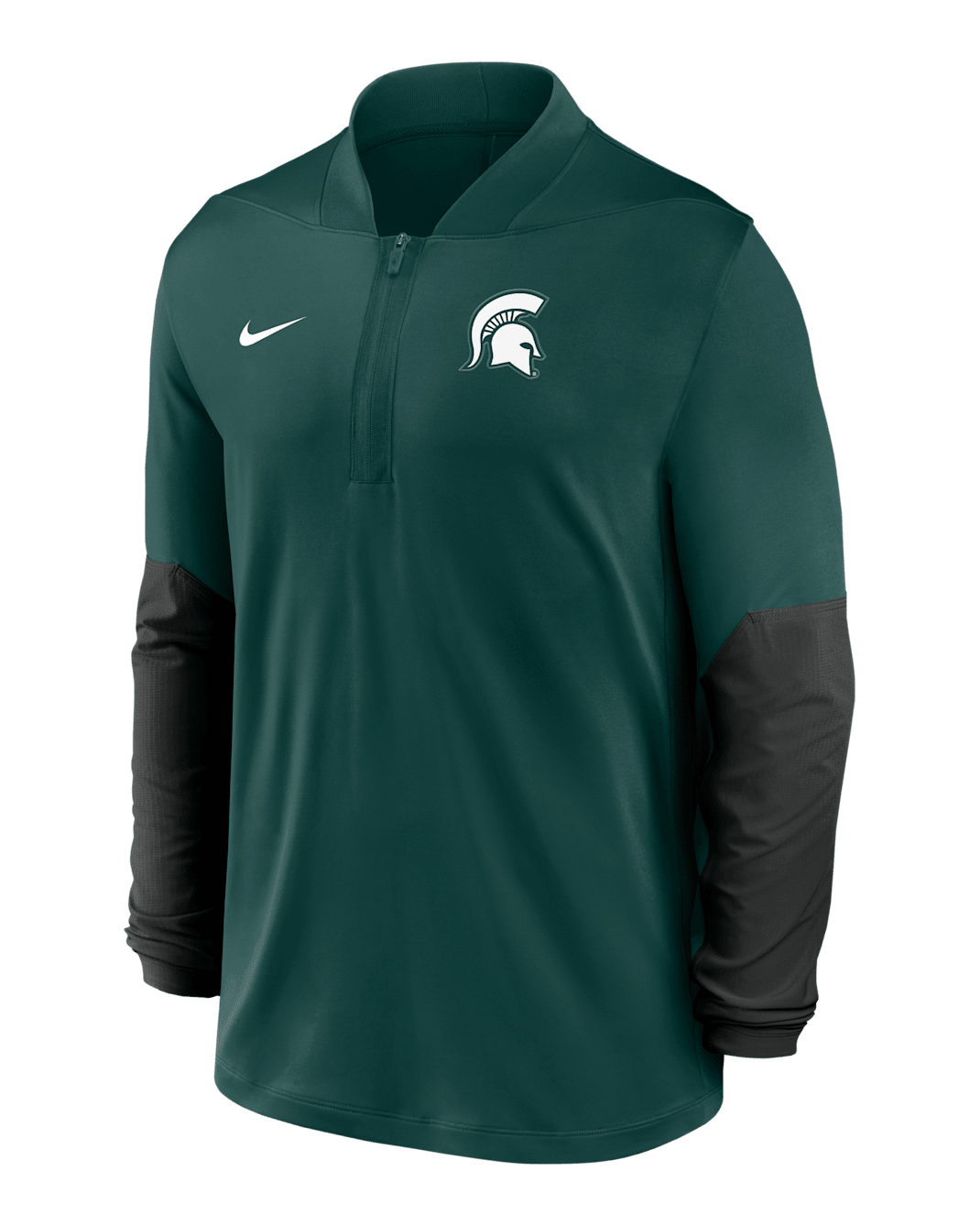 Playera universitaria Nike Dri-FIT de medio cierre para hombre Michigan State - Verde