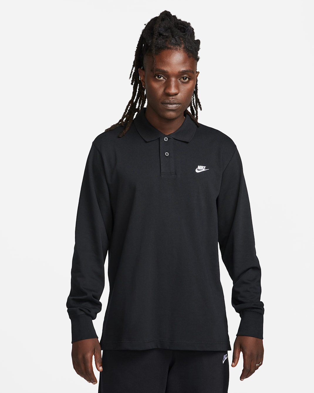 Nike Club Polo de màniga llarga de teixit Knit - Home - Negre/Blanc