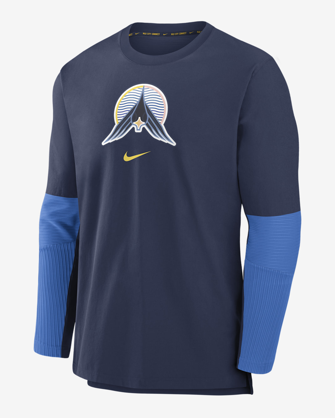 Chamarra sin cierre Nike Dri-FIT de la MLB para hombre Minnesota Twins Authentic Collection City Connect Player - Azul marino