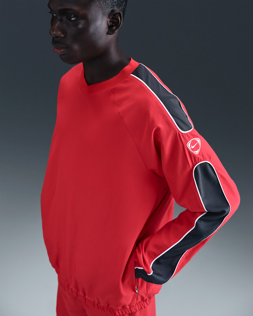 Chamarra de fútbol Dri-FIT para hombre Nike Academy+ - Rojo universitario/Antracita/Blanco/Blanco