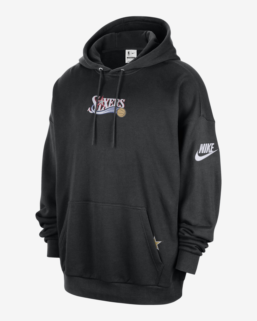 Philadelphia 76ers 2025/26 Hardwood Classics Men's Nike Club NBA Premium Pull-Over Hoodie - Black