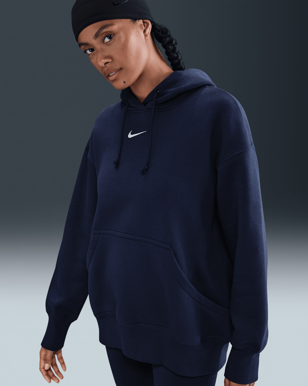 Nike Sportswear Phoenix Fleece Women's Oversized Pullover Hoodie - Midnight Navy/Sail