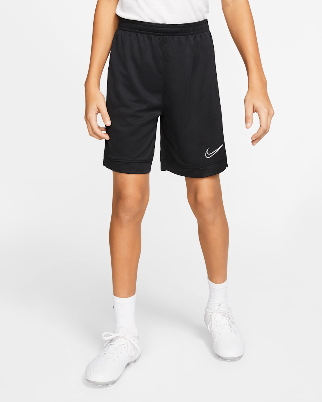 Nike Dri-FIT Academy fotballshorts til store barn - Svart/Svart/Hvit