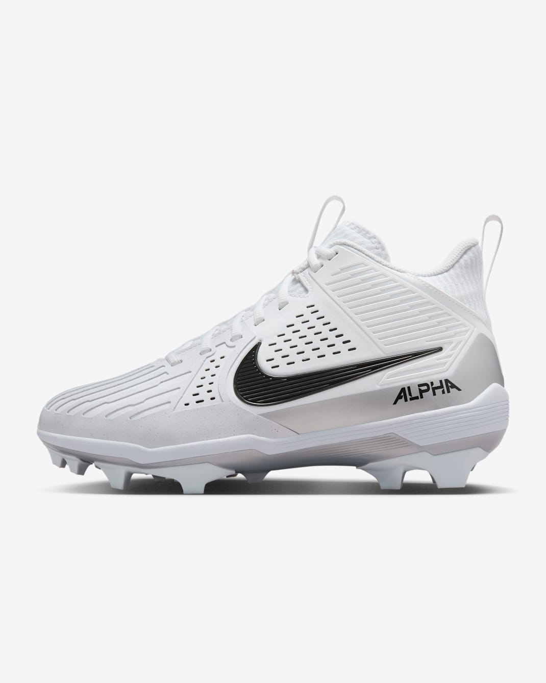 Nike Alpha Menace Strong Men's Football Cleats - White/Metallic Silver/Black
