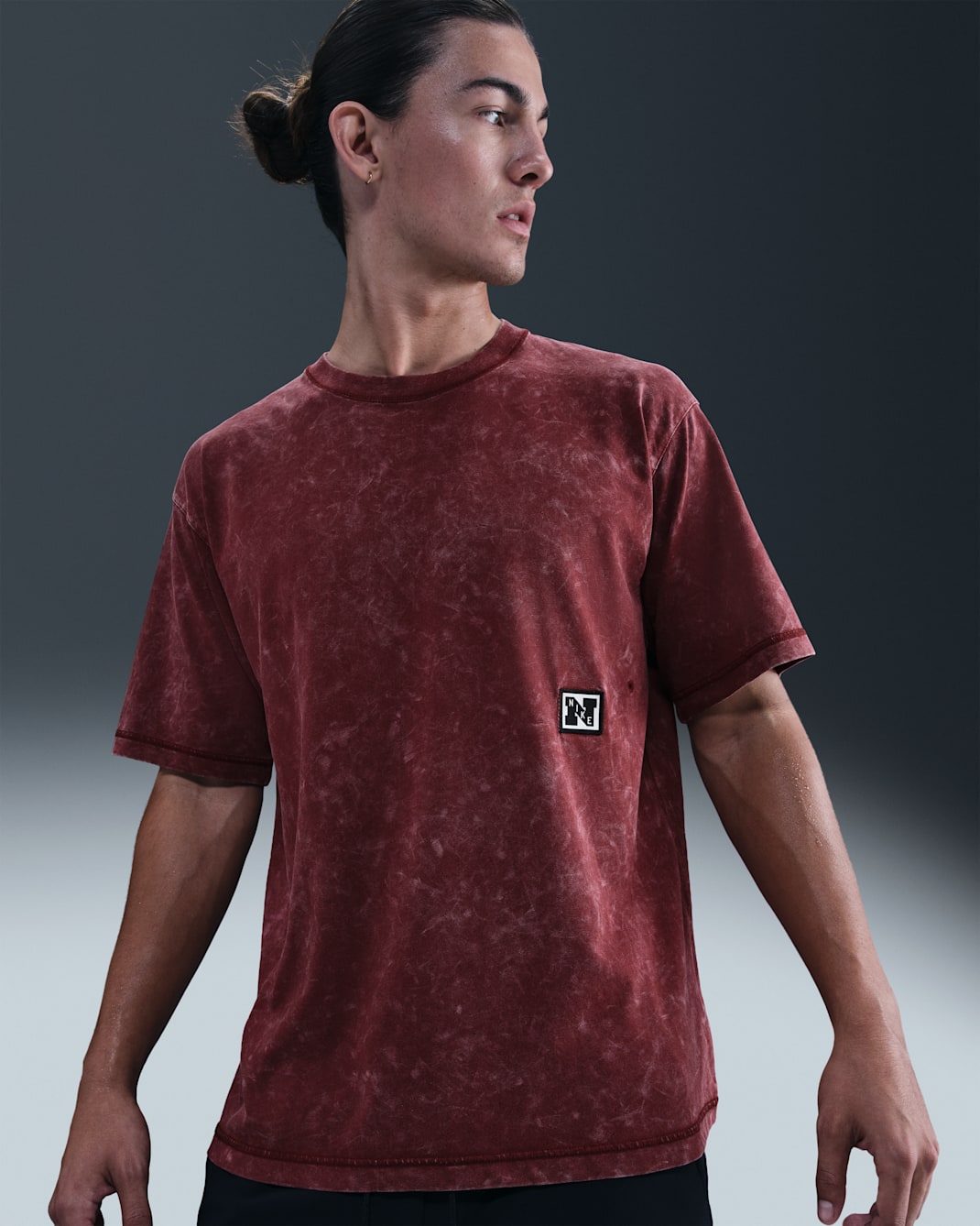 Camisola de treino de manga curta Dri-FIT Nike Gym Heritage para homem - Vermelho Team escuro/Vermelho Team escuro