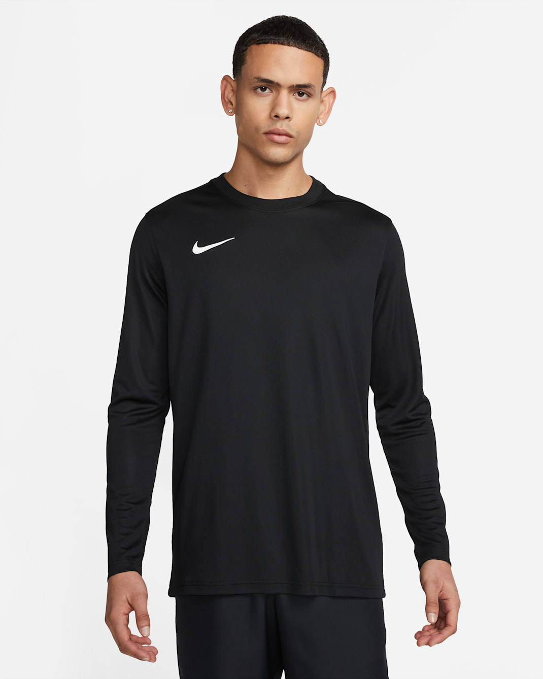 Nike Dri-FIT Park VII Men's Long-Sleeve Soccer Jersey - Black/White