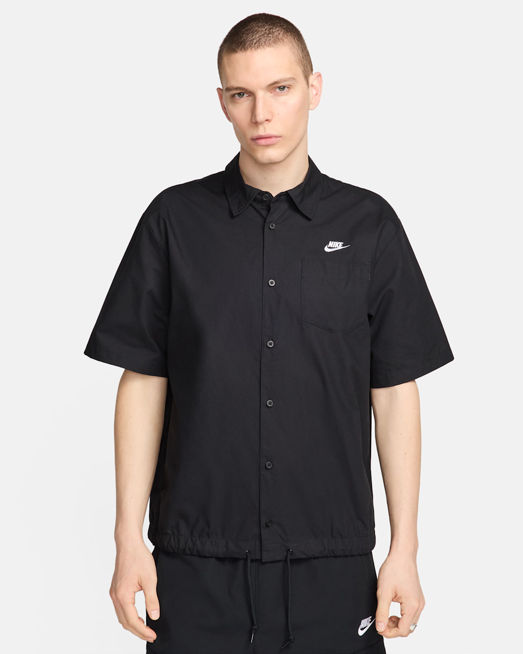 Nike Club Men's Short-Sleeve Oxford Button-Up Shirt - Black/White