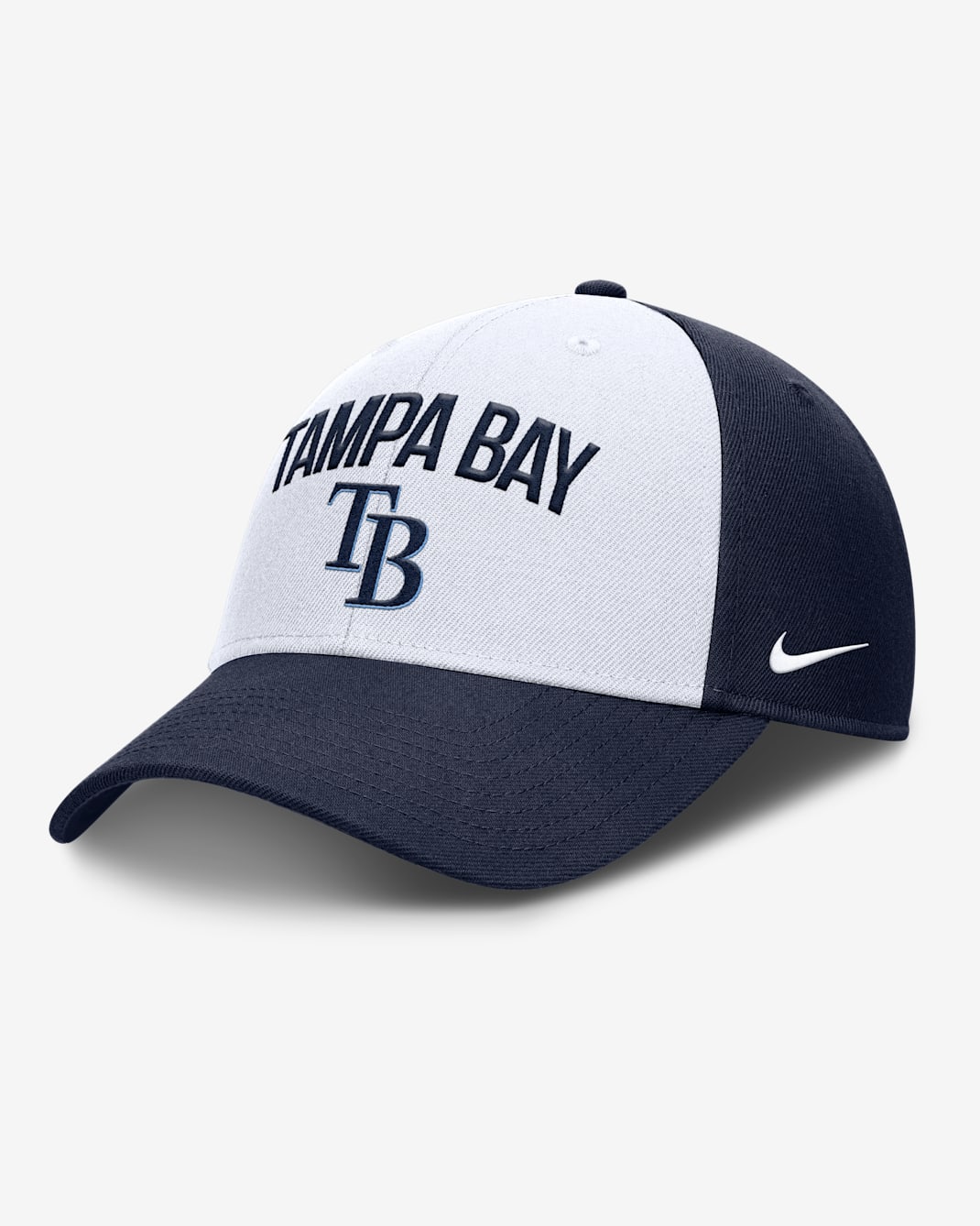 Gorra Nike Dri-FIT de la MLB ajustable para hombre Tampa Bay Rays Club - Blanco