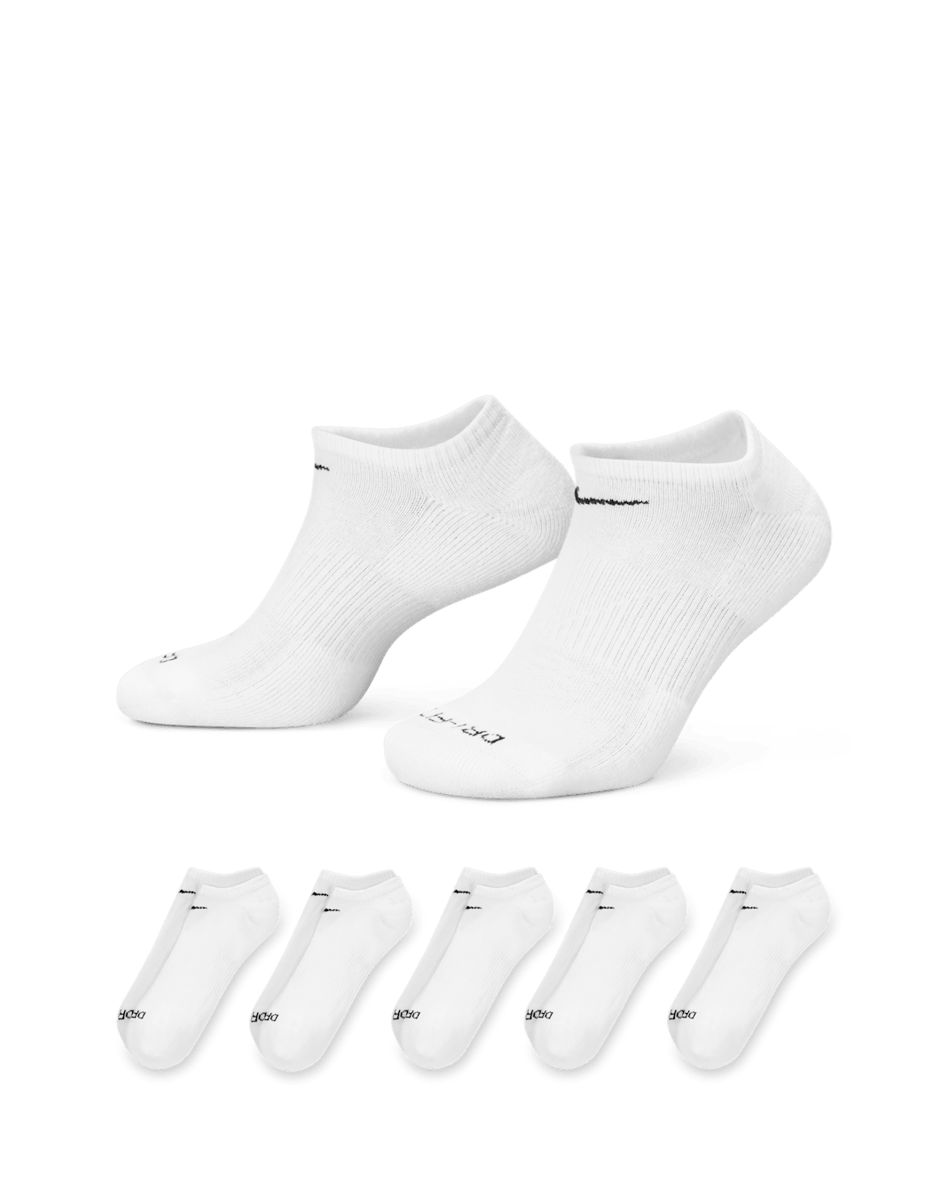 Fantasmini da training Nike Everyday Plus Cushioned (6 paia) - Bianco/Nero