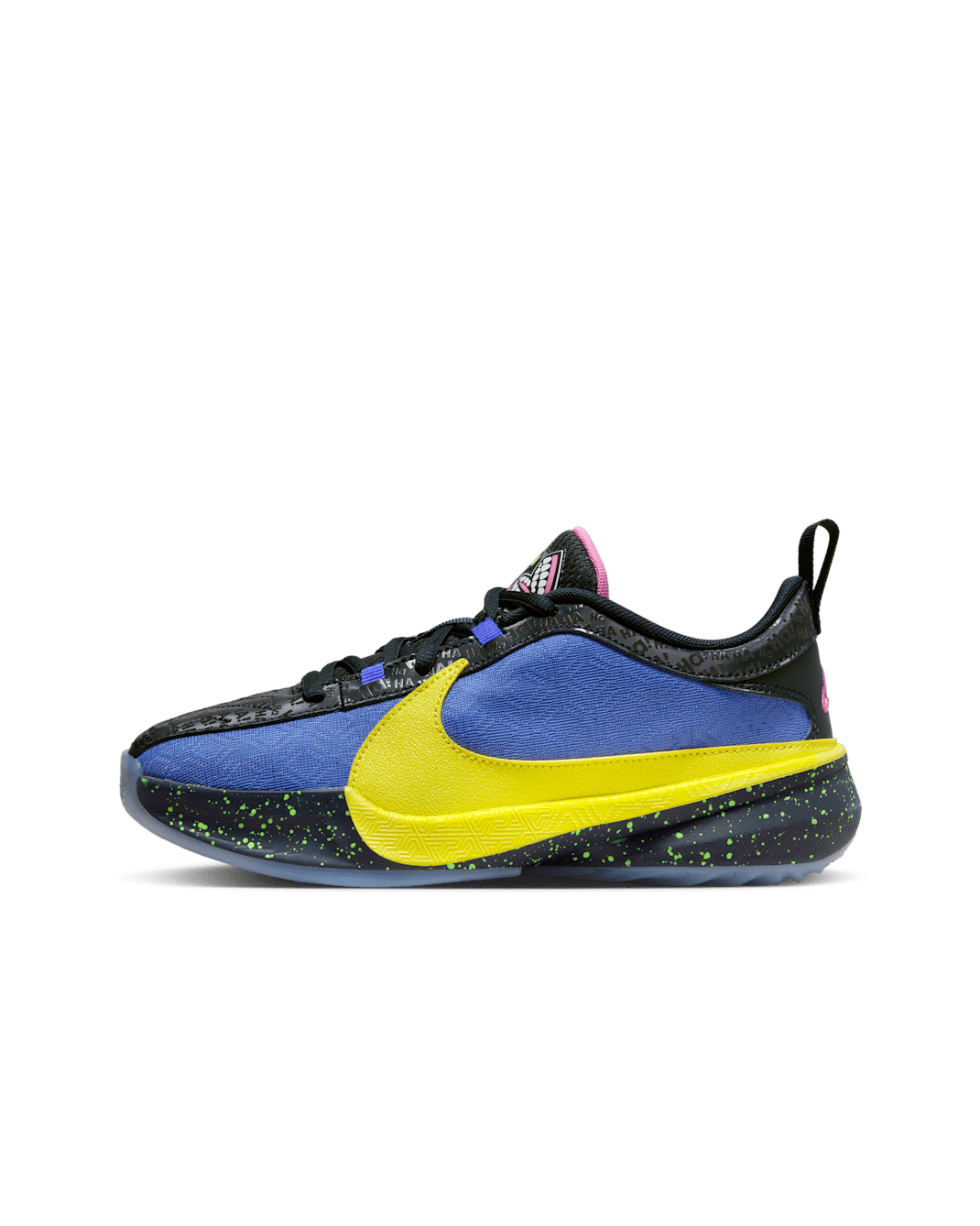 Giannis Freak 5 'Dad Jokes' Older Kids' Basketball Shoes - Blue Tint/Blue Joy/Playful Pink/Opti Yellow