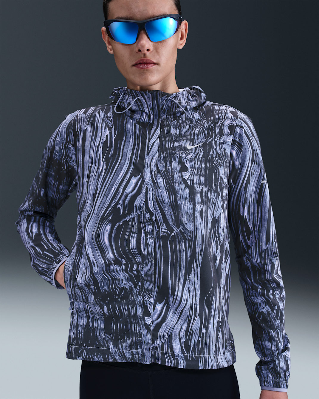 Nike Swift Women's Repel UV Printed Running Jacket - World Indigo