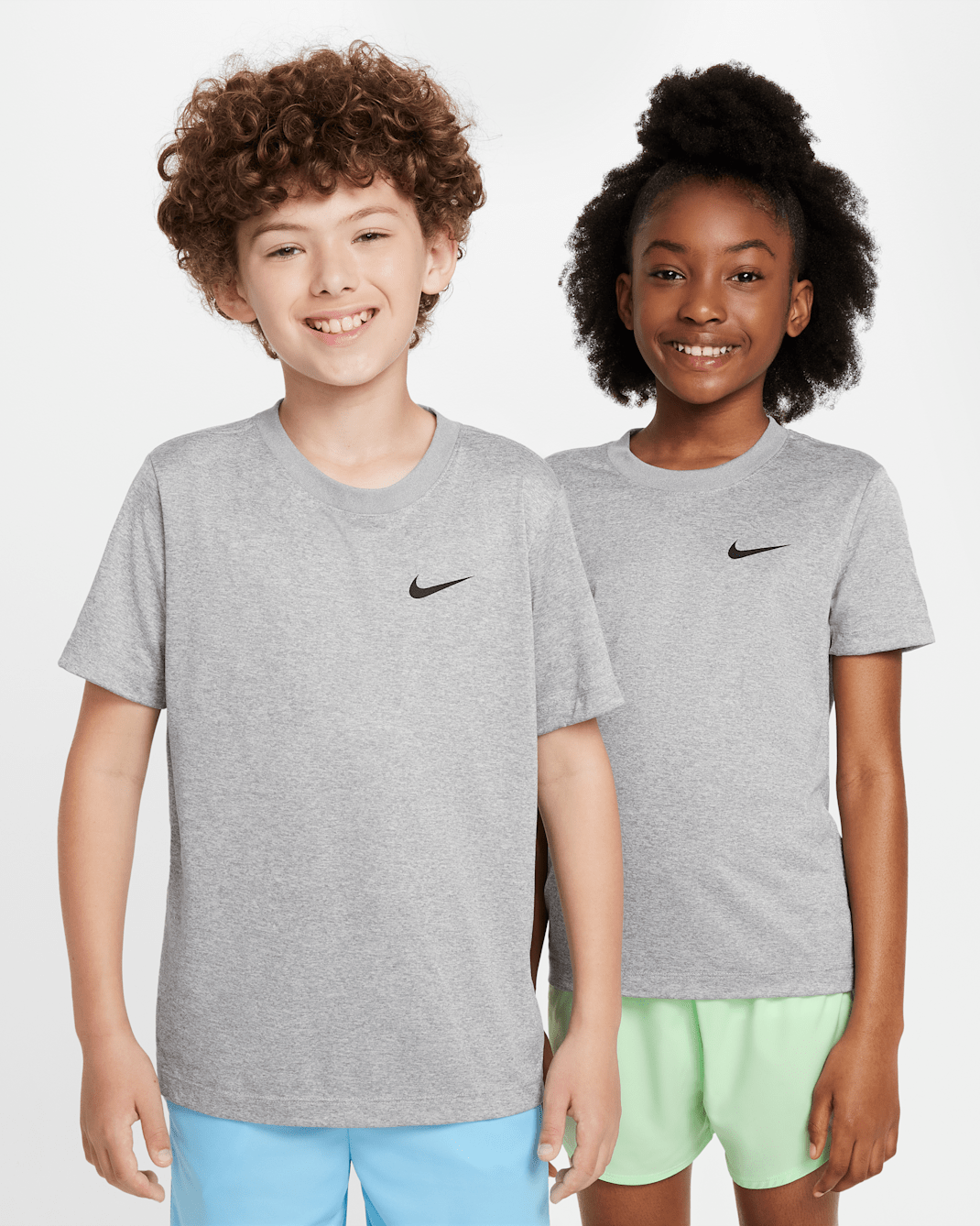 Nike Legend Big Kids' Dri-FIT T-Shirt - Tumbled Grey/Flat Silver/Heather