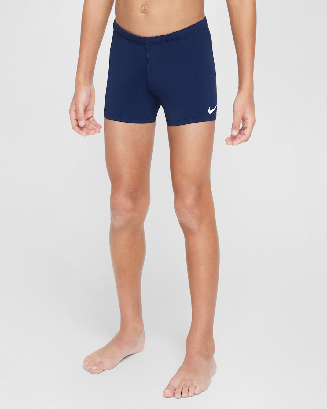 Traje de baño de natación tipo bóxer para niño talla grande Nike Swim HydraStrong - Azul marino medianoche/Blanco
