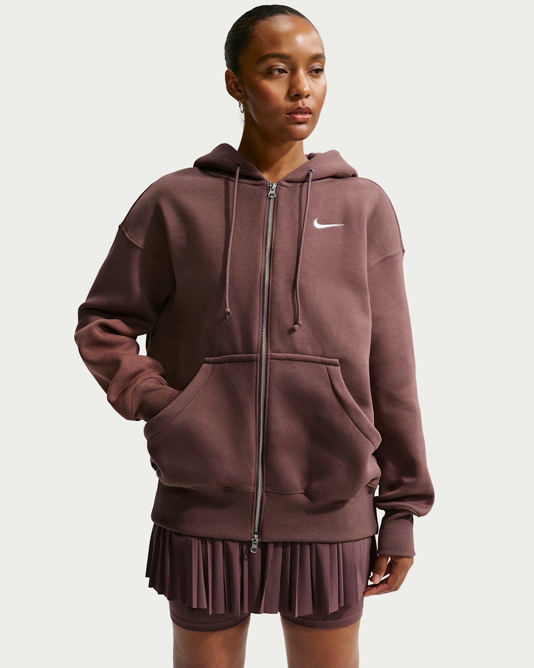 Nike Sportswear Phoenix Fleece Women's Oversized Full-Zip Hoodie - Tattoo/Sail