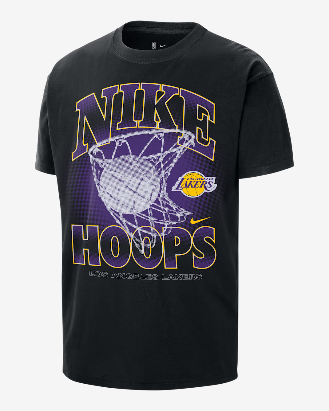 Los Angeles Lakers Courtside Men's Nike NBA Max90 T-Shirt - Black