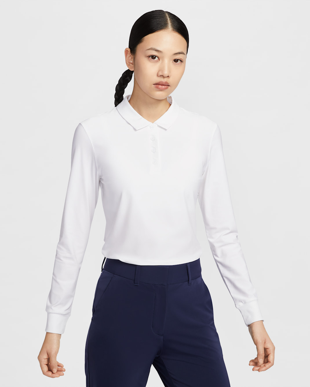 Nike Victory Women's Dri-FIT Long-Sleeve Polo - White/Black