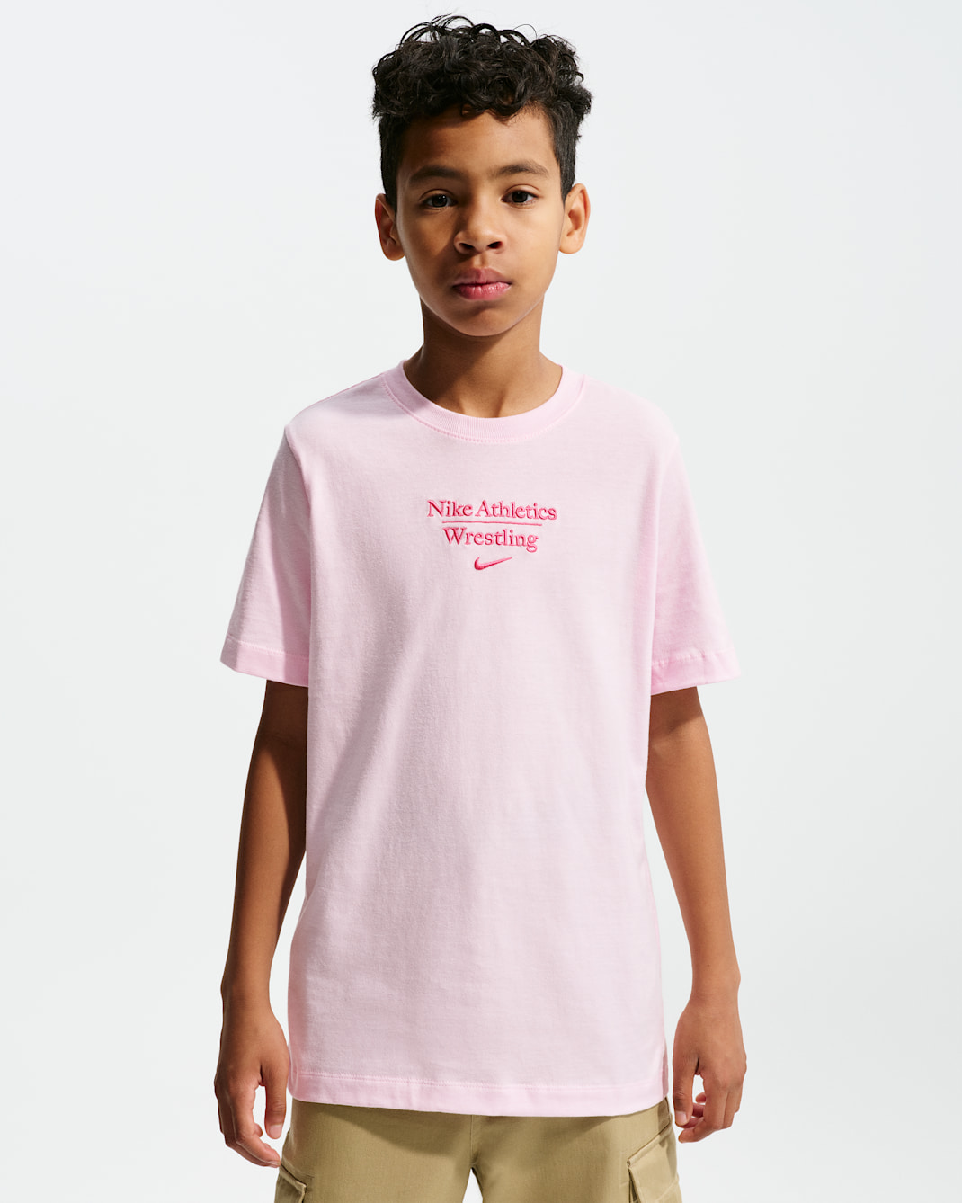 Nike Wrestling Big Kid's T-Shirt - Pink Foam