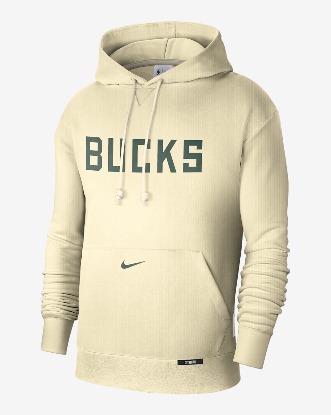 Milwaukee Bucks Standard Issue City Edition Men's Nike Dri-FIT NBA Courtside Hoodie - Flat Opal/Fir