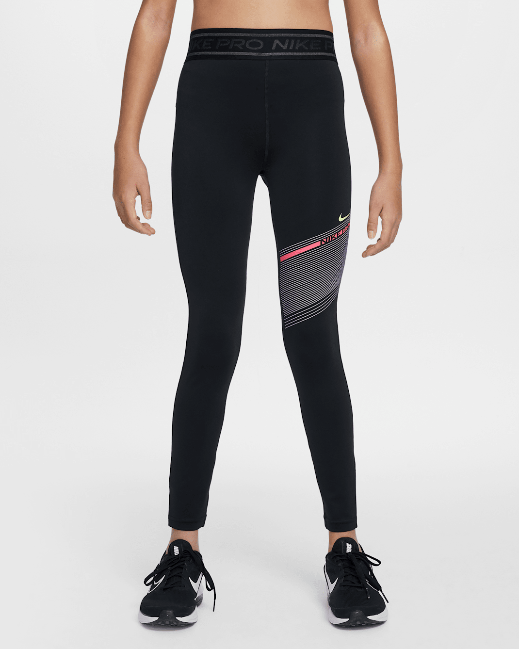 Leggings Dri-FIT de tiro medio para niña Nike Pro - Negro