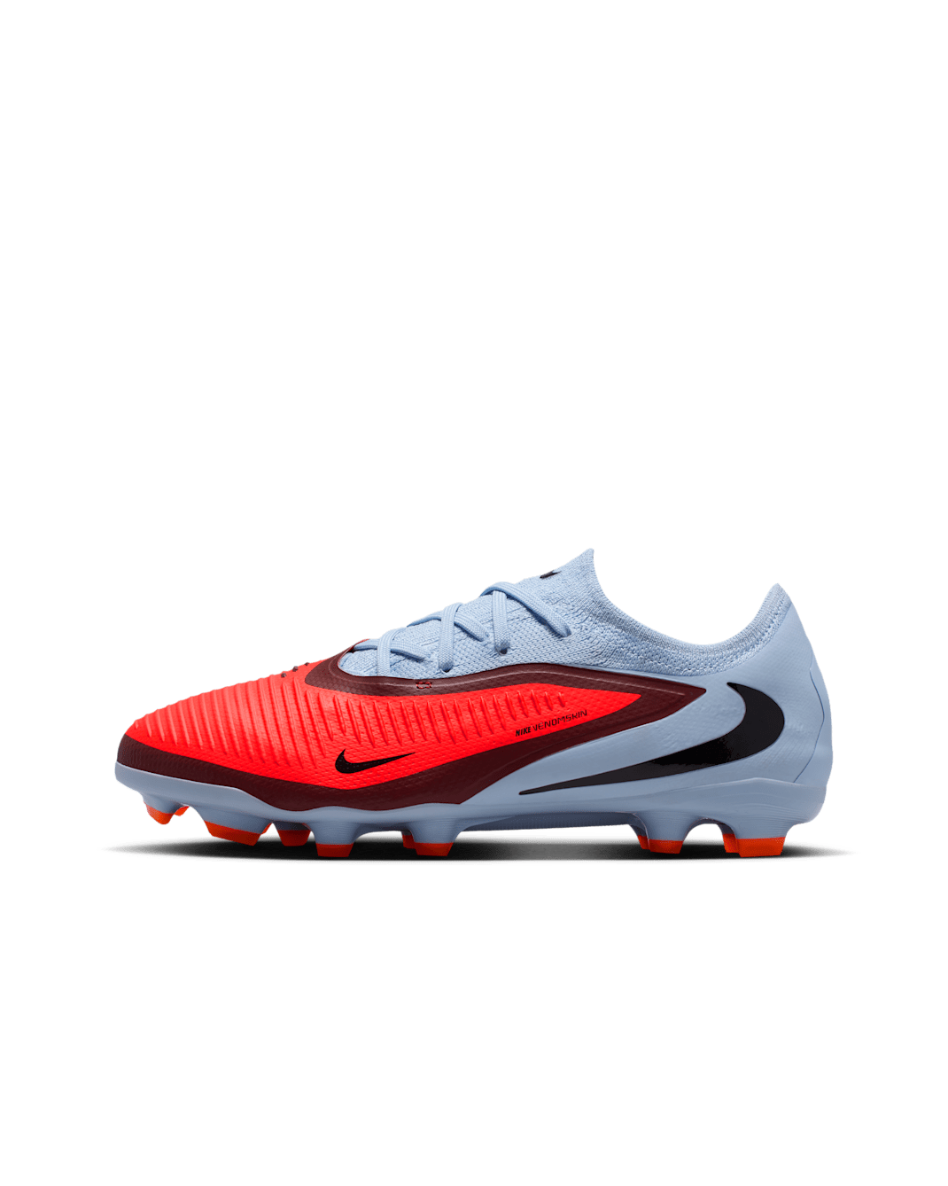 Nike Jr. Phantom 6 Low Pro voetbalschoenen voor kids (meerdere ondergronden) - Royal Tint/Zwart/Bright Crimson