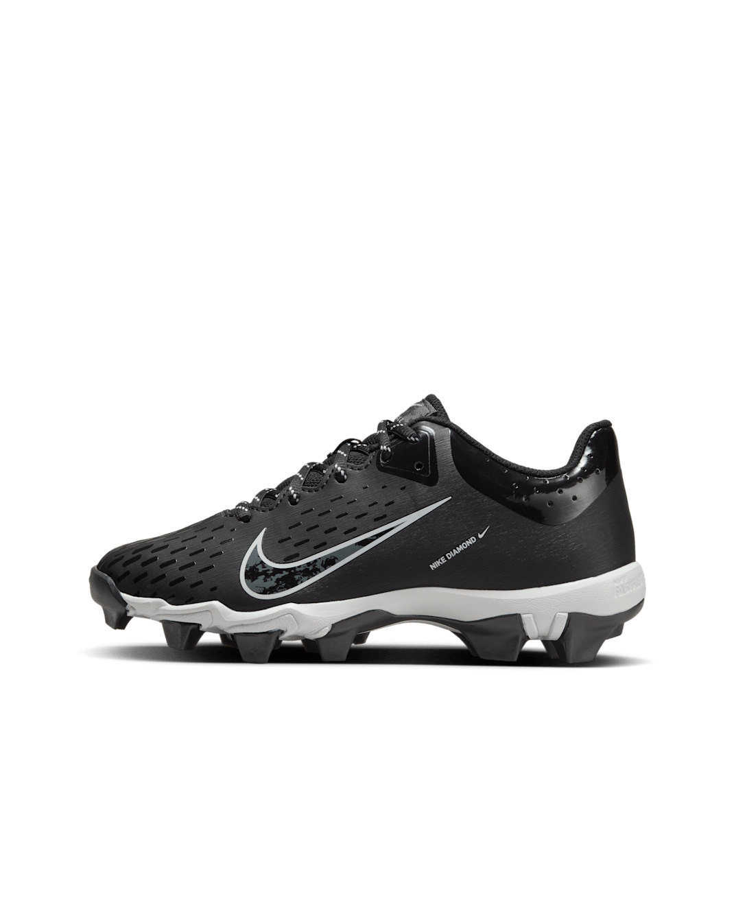 Nike Hyperdiamond 4 Keystone Big Kids' Softball Cleats - Black/Pure Platinum/Iron Grey