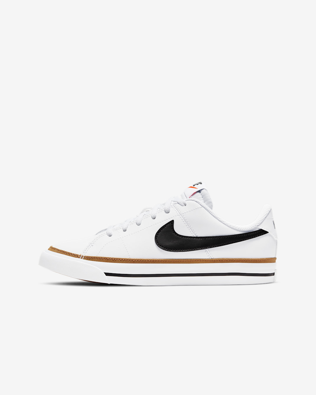 Nike Court Legacy Schuh für ältere Kinder - Weiß/Desert Ochre/Gum Light Brown/Schwarz