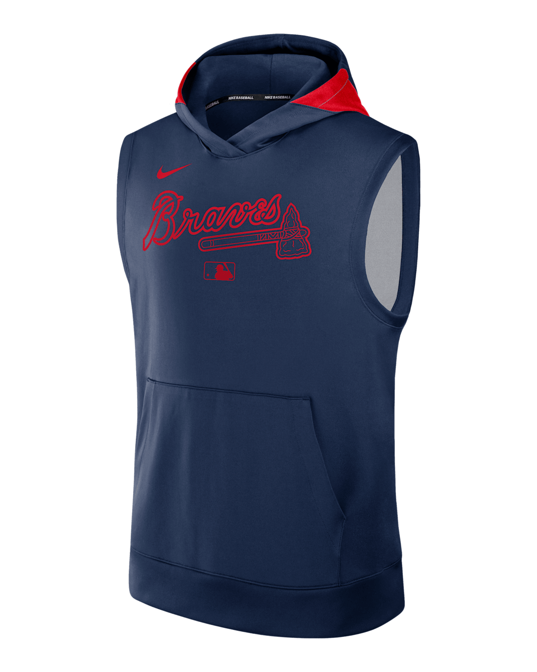 Atlanta Braves Authentic Collection Men’s Nike Dri-FIT MLB Sleeveless Pullover Hoodie - Navy