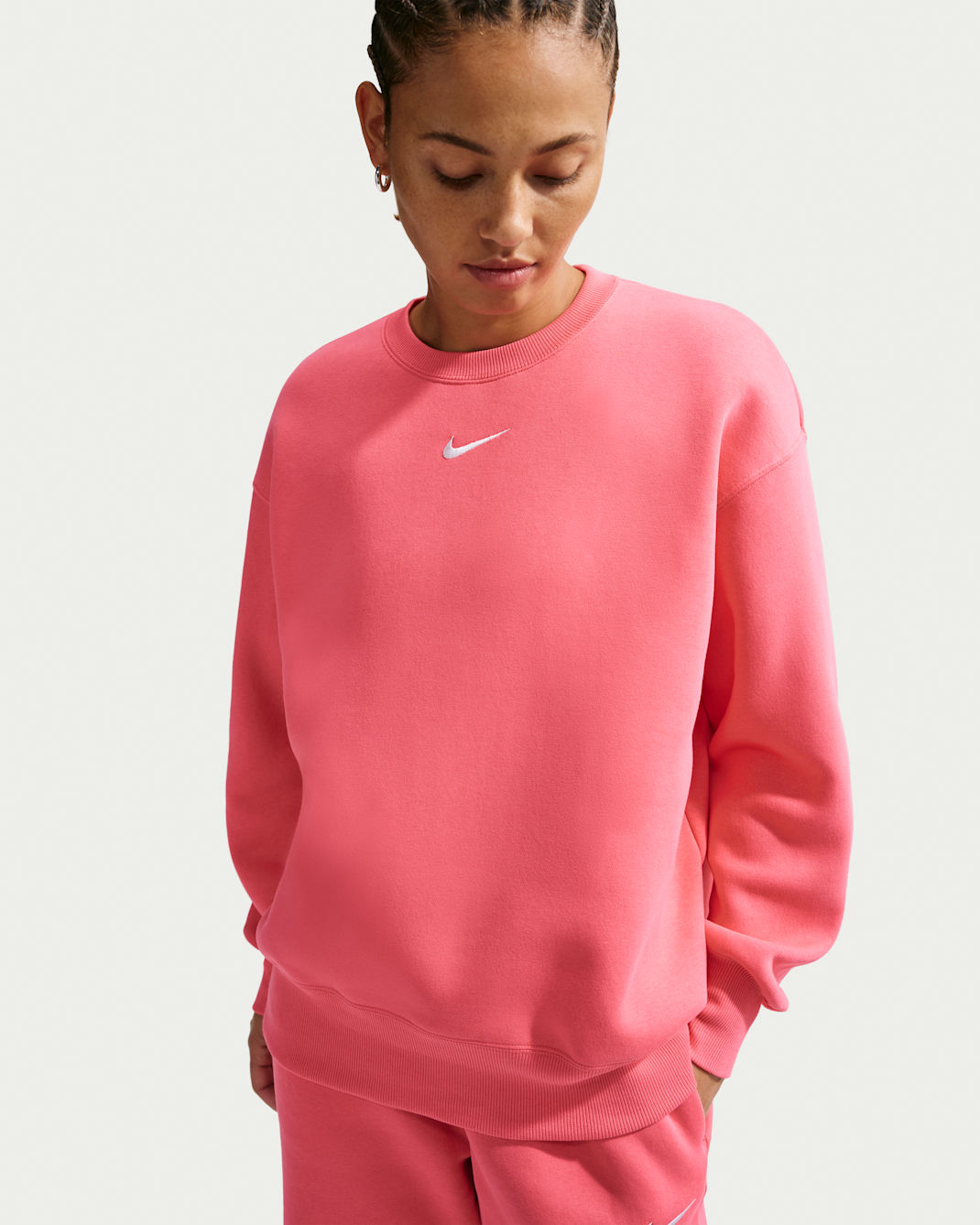 Nike Sportswear Phoenix Fleece Women's Oversized Crew-Neck Sweatshirt - Sea Coral/Sail