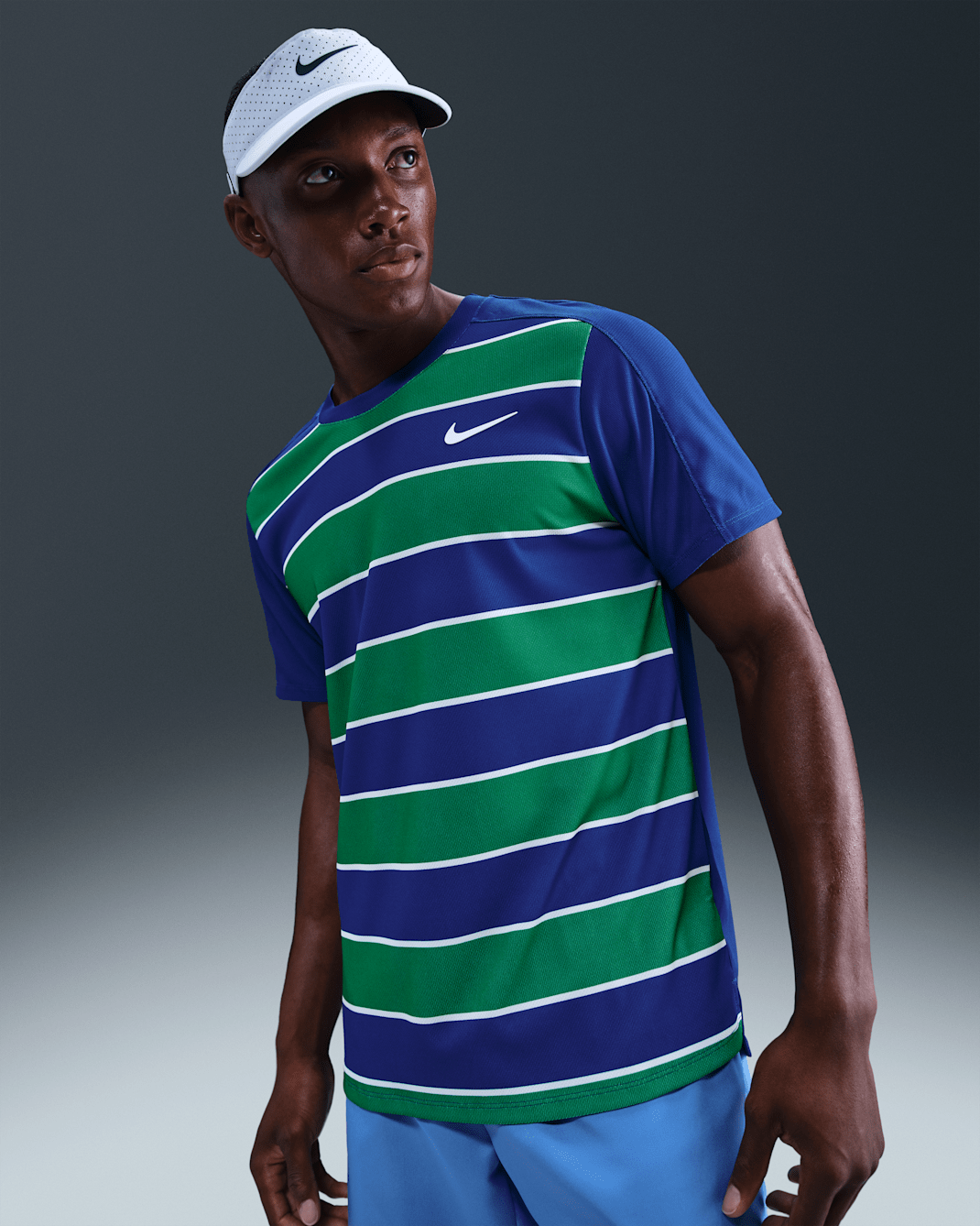NikeCourt Slam Men's Dri-FIT ADV Tennis Top - Deep Night/White
